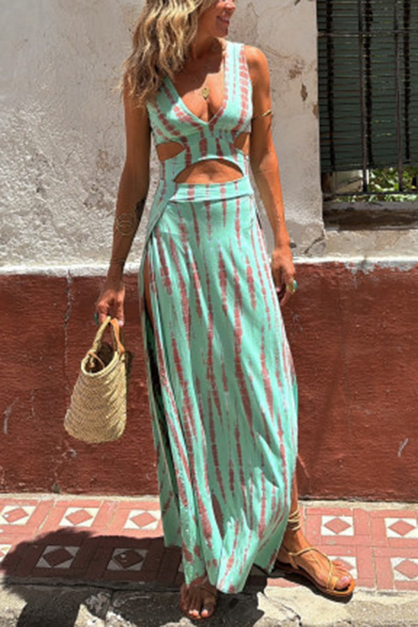 Bianca - Plunge Cut-Out Kjole i Bomuld